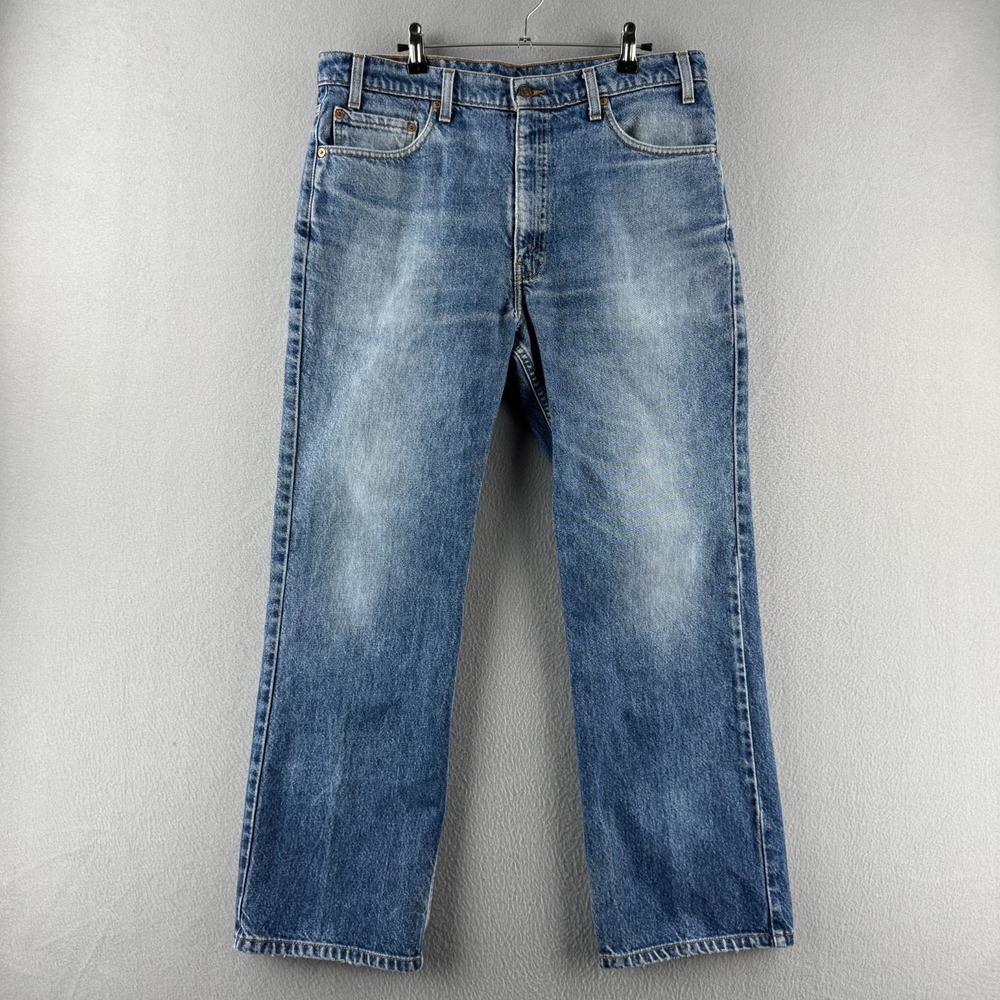 Vintage Levis Jeans Mens 36x30 (Fits 35x29) Blue Denim 517 Bootcut 90s